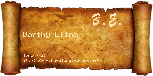 Barthy Elina névjegykártya